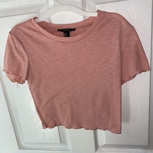 Semi cropped pinkish t-shirt!